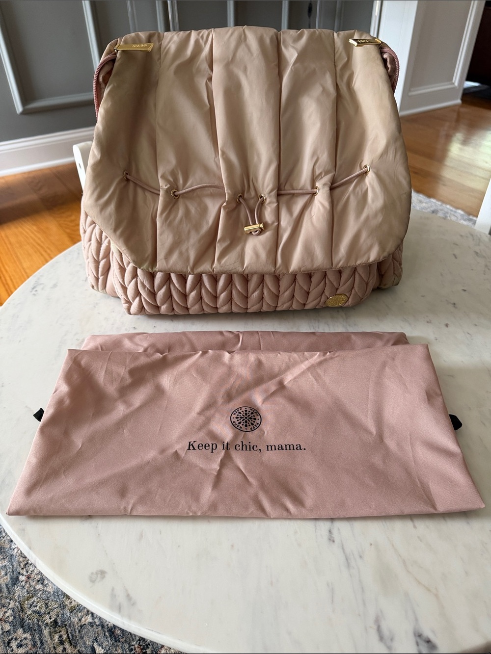Happ baby quilted dusty rose diaper bag